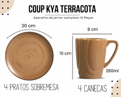 Aparelho De Jantar 16 Peças Terracota Cerâmica Coup - loja online