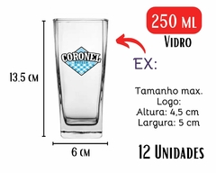 Kit 12 Copos Personalizados 250 ml Vidro Sua Arte/Logo/Foto na internet