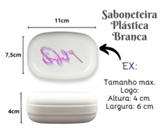 Kit 50 Saboneteiras Personalizadas Branca Plástico Banheiro - Oro Comércio