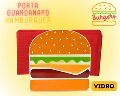 Porta Guardanapo Temático Hamburguer Decorado Criativo Vidro - Oro Comércio