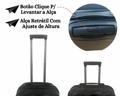 Mala Viagem 10kg Bordo 4 Rodas 360º Tamanho P Preta Rígida - loja online