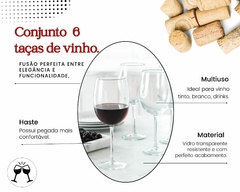 Kit 6 Taças 465ml Vinho De Vidro Luxo na internet