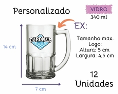 Kit 12 Canecas Personalizadas Chopp 340 ml Logo/Lembrancinha na internet