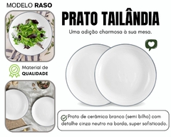 Kit 6 Pratos Cerâmica Raso 27cm Resistente - loja online