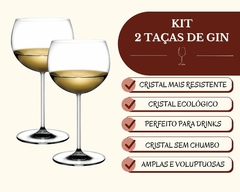 Kit 2 Taça Gin Cristal Vidro 550ml Ideal p/ Gin Vinho Bar - Oro Comércio