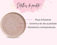 Conjunto de 6 Pratos de Sobremesa Rosa Litchi - Oro Comércio