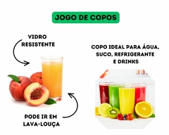 Conj 6 Copos De Vidro 240ml Médio - Oro Comércio