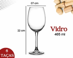 Kit 6 Taças 465ml Vinho De Vidro Luxo - loja online