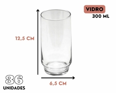 Jogo 36 Copos 300ml De Vidro Covi na internet