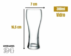 Jogo 24 Copos Cerveja 300ml Vidro - Oro Comércio