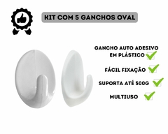 Kit com 5 Ganchos Adesivos de Parede - Oro Comércio