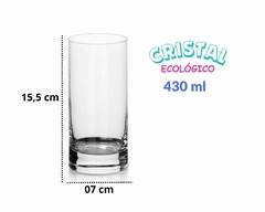 Kit 2 Copo 430ML Cristal Ecológico Luxo Resistente Suco Água - Oro Comércio