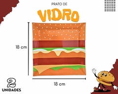 Conj 2 Pratos De Hambúrguer Em Vidro - Oro Comércio