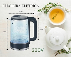 Chaleira Elétrica 2L Vidro Borossilicato 127V/220V - comprar online