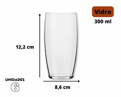 Kit 6 Copos 300ml De Vidro - Oro Comércio