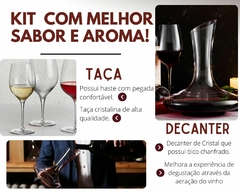 Kit 2 Taças + 1 Decanter Cristal De Vinho - Oro Comércio