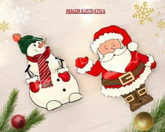 Imagem do Kit 2 Petisqueiras Papai Noel & Boneco de neve De Vidro