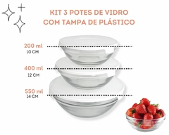 Kit 3 Potes De Vidro Com Tampa Trava na internet