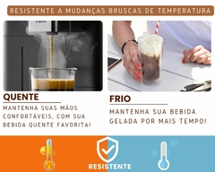 2 Copos 340ml Parede Dupla Vidro Borossilicato Café Drinks - loja online