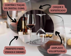 2 Taças Cristal 510ml Vinho, Refinado, Resistente, Água - Oro Comércio