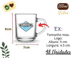 Conjunto 48 Xícaras Canecas 255ml Vidro Personalizada - Oro Comércio