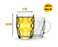 Conjunto com 12 Canecas de 500ml Vidro Resistente - Oro Comércio