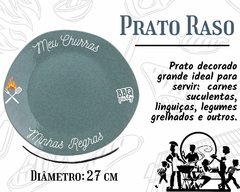 1 Prato Raso Grande P/ Churrasco Cerâmica - Oro Comércio