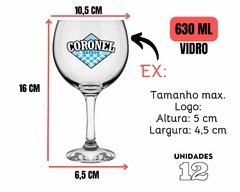 Conj 12 Taça Gin 630 ml Grande Personalizado Logo Mesa Posta - loja online