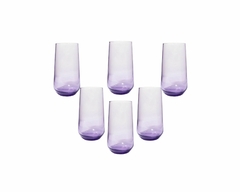 Kit com 6 Copos de Vidro Roxo de 470ml