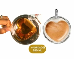 Kit 6 Xícaras para Café em Forma de Coração 230ml