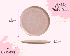 Conjunto com 6 Pratos Rasos Porcelana Rosa Litich - comprar online