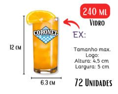 72 Copos Personalizados 240ml Vidro - loja online