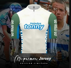 CAMISETA DE CICLISMO El Primer Jersey de Rigo! KM100 UNISEX HELADOS TONNY (OFERTA 92000 Pesos Ultimos Talles!!)