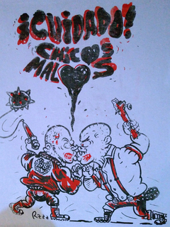 Remera serigrafiada "¡CUIDADO! Chicxs Malxs"