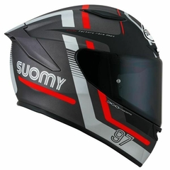 CAPACETE SUOMY TRACK 1 NINETY CINZA/VERMELHO - TRILHA FORTE