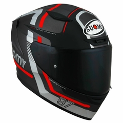 CAPACETE SUOMY TRACK 1 NINETY CINZA/VERMELHO - comprar online