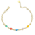 Pulseira Dourada com Gotas Coloridas - comprar online