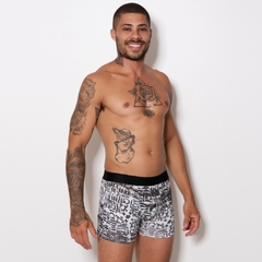 Cueca Boxer Microfibra Estampada - Elástico Liso - C2915 - KVM MODAS