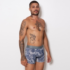 Cueca Boxer Microfibra Estampada - Elástico Liso - C2915 - KVM MODAS