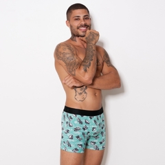 Cueca Boxer Microfibra Estampada - Elástico Liso - C2915 - comprar online