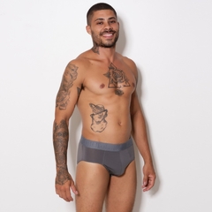 Cueca Slip Romantic Liso Elástico Bordado - C7541 na internet