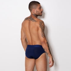 Cueca Slip Romantic Liso Elástico Bordado - C7541 na internet