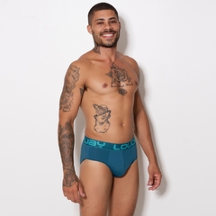 Cueca Slip Microfibra Lisa Elástico Bordado - C7542 na internet