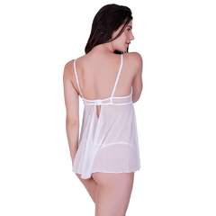 Camisola Transparente Sensual Com Bojo e Calcinha - C8474 - loja online