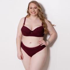 Imagem do Conjunto Plus Size com Bojo Drapeado e Fio - C9101