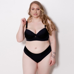 Imagem do Conjunto Plus Size com Bojo Drapeado e Fio - C9101