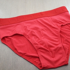 Cueca Slip Microfibra Lisa Elástico Bordado - C7542 na internet