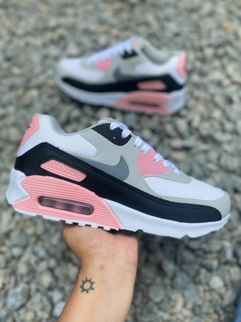 Nike air max 90 cinza e rosa best sale