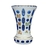 Vaso em cristal overlay azul com motivo floral - 19cm - comprar online