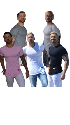 Pack X5 Remerones Hombre Entallados Long Slim Fit - tienda online